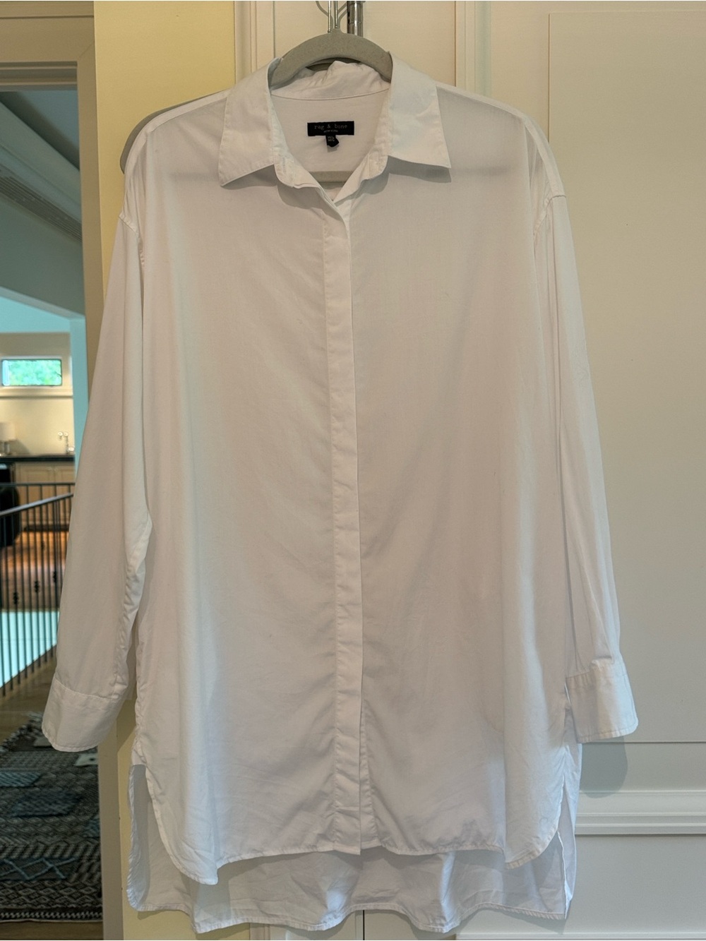 rag & bone Men's White Casual Button-Down Shirt